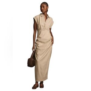 NWOT Anthropologie tan linen maxi dress